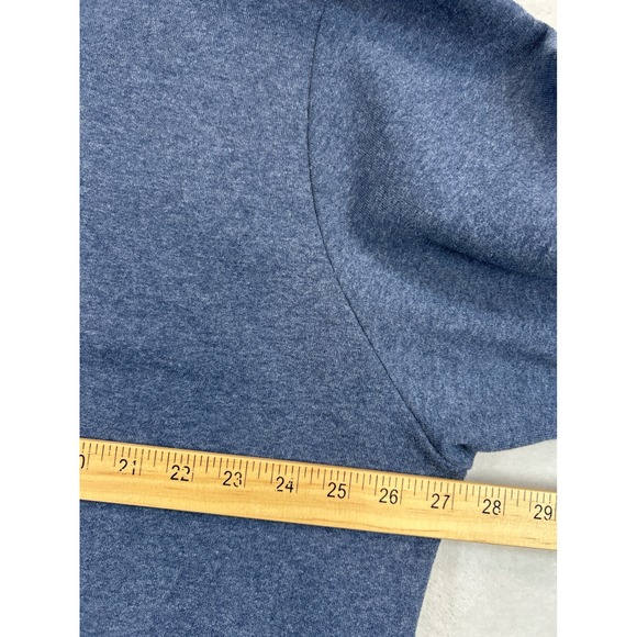 The North Face Hoodie Mens XXL Blue Neon Green Logo Pullover Sweatshirt - Picture 4 of 5